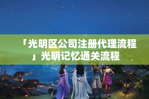「光明區(qū)公司注冊代理流程」光明記憶通關(guān)流程
