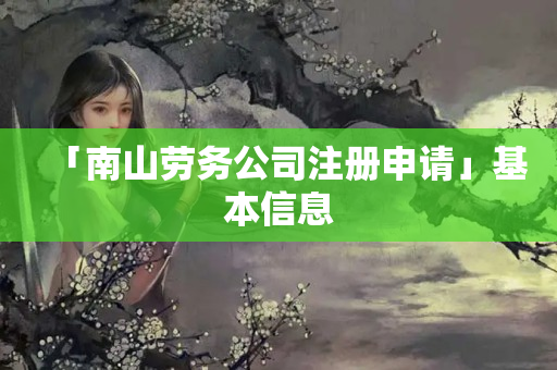 「南山勞務公司注冊申請」基本信息