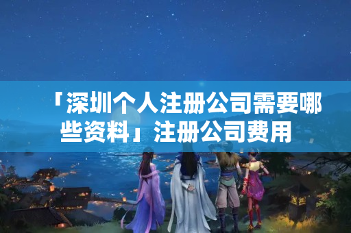 「深圳個人注冊公司需要哪些資料」注冊公司費用