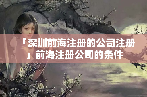 「深圳前海注冊的公司注冊」前海注冊公司的條件