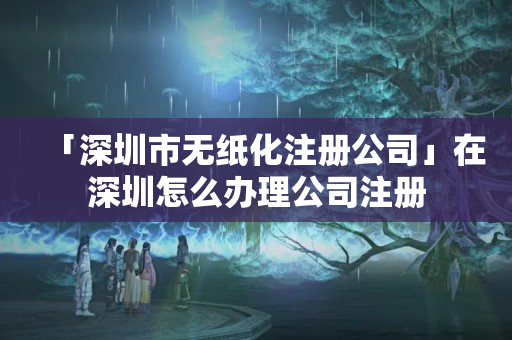 「深圳市無紙化注冊(cè)公司」在深圳怎么辦理公司注冊(cè)