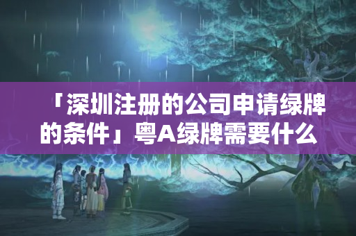 「深圳注冊的公司申請綠牌的條件」粵A綠牌需要什么條件