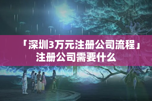 「深圳3萬元注冊公司流程」注冊公司需要什么
