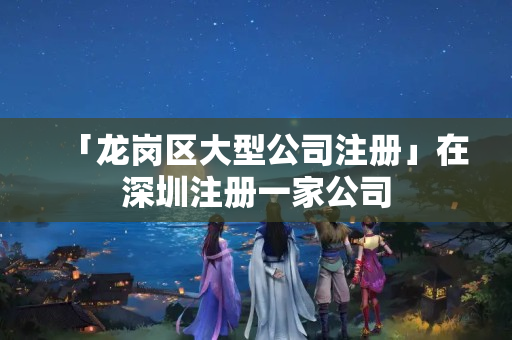 「龍崗區大型公司注冊」在深圳注冊一家公司